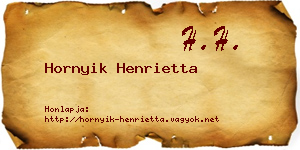 Hornyik Henrietta névjegykártya