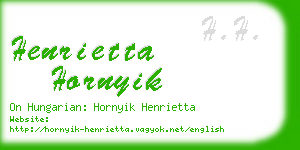 henrietta hornyik business card